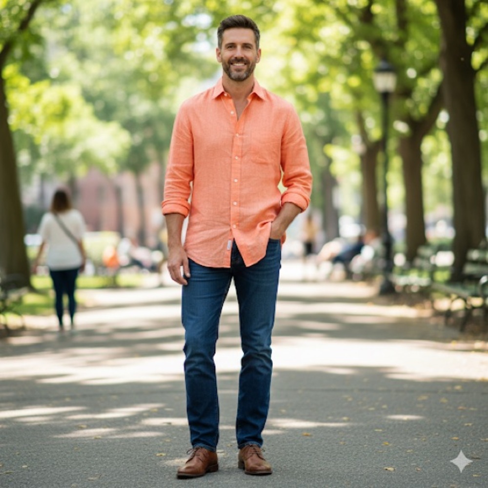 BROOKS BROTHERS 346 MEN’S 100% LINEN SHIRT